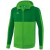 Dětská sportovní bunda Erima Six Wings tréninková bunda s kapucí dětská zelená tmavě zelená bílá