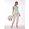 Trojdílné dámské pyžamo Cornette 665/280 Wake Up zelené