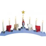 Svícen STAFFANS FALAR dřevěný odstín modrý 7x žárovka v:31cm š:56cm,StarTrading 656-80 – Hledejceny.cz