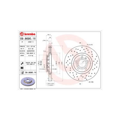 BREMBO Brzdové kotouče XTRA vrtané 09.8690.1X – Sleviste.cz