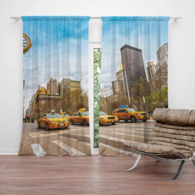 Závěsy Žluté taxiky 2: 2 ks - 140x250 cm - Sablio – Hledejceny.cz