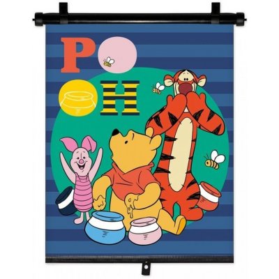 SEVEN Sluneční clona Roletka Medvídek Pú Funny Plast, Polyester, 1 ks 36x45 cm – Zboží Mobilmania