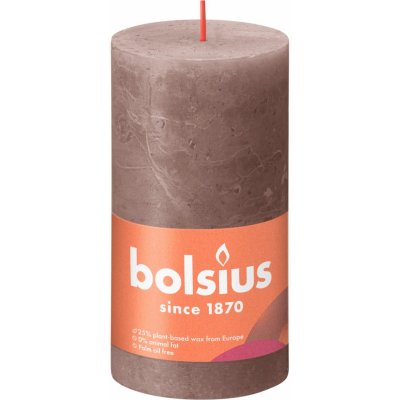 Bolsius Válcová rustikální svíčka Rustic Taupe 13 x 6,8 cm – Zbozi.Blesk.cz