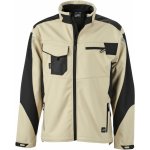 James & Nicholson pánská bunda Workwear softshell Stone černá
