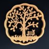 Dekorace Amadea dřevěná dekorace strom v kruhu masivní dřevo průměr 17 cm