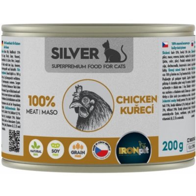 IRONpet Silver Cat Kuřecí 100% masa 0,2 kg – Zbozi.Blesk.cz