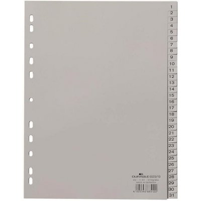 DURABLE plastový, A4, šedý, 1-31 – Zboží Živě