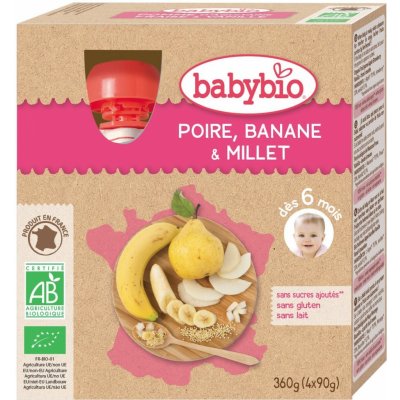 BABYBIO Jablko a švestka 4 x 90 g – Zboží Mobilmania