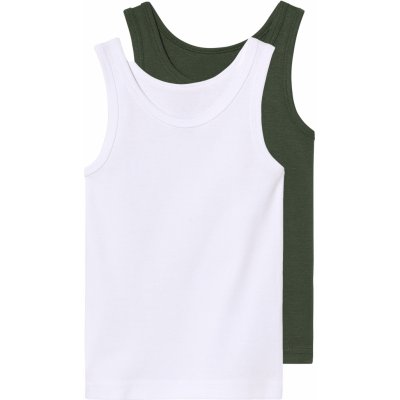 lupilu chlapecký nátělník s BIO bavlnou 2 kusy bílá / tmavě zelená – Sleviste.cz