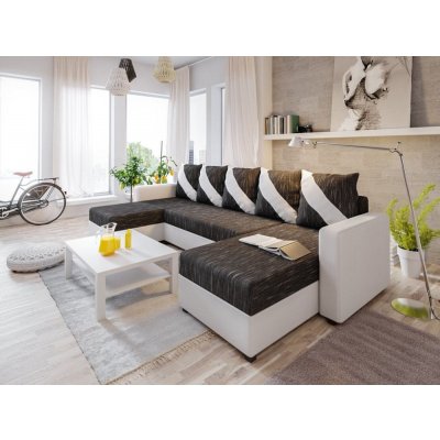 Nejlevnější nábytek Astana U černá / bílá ekokůže – Zboží Mobilmania