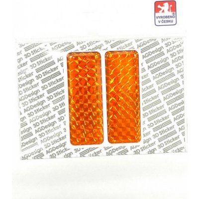 odrazka oranžová samolepící 2,5x7cm 2ks | Zboží Auto