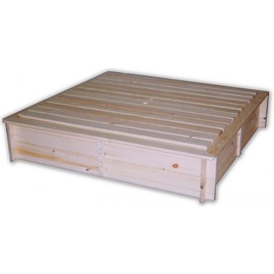 KAREš Dřevěné pískoviště s poklopem 1150 x 1400 x 210 mm Přírodní – Zboží Mobilmania