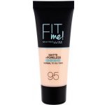 Maybelline Fit Me! Matte + Poreless matující make-up 95 Fair Porcelain 30 ml – Zboží Mobilmania