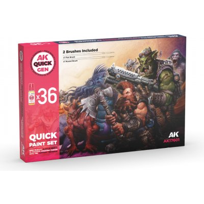 AK Interactive Quick Gen Quick Paint Set 36 barev a 2 štětce – Zboží Živě