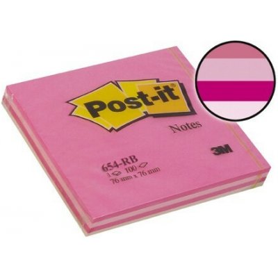 Bloček samolepicí 3M 654-RB jahoda 76x76 mm – Hledejceny.cz