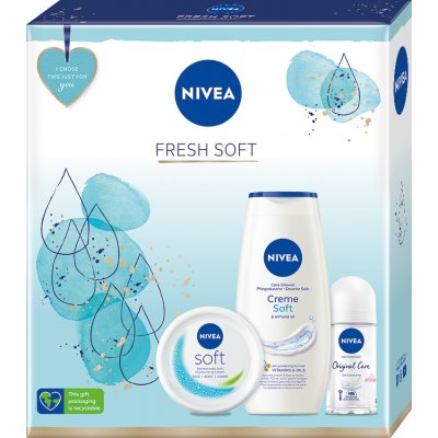 Nivea Fresh Soft krém 100 ml + roll-on 50 ml + sprchový gel 250 ml dárková sada – Zboží Mobilmania