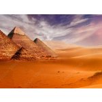 WEBLUX 293515177 Fototapeta vliesová Giseh pyramids in Cairo in Egypt desert sand sun rozměry 100 x 73 cm – Sleviste.cz