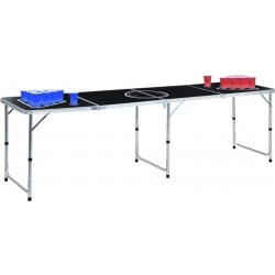 Greatstore Skládací stůl na beer pong s kelímky a míčky 240 cm