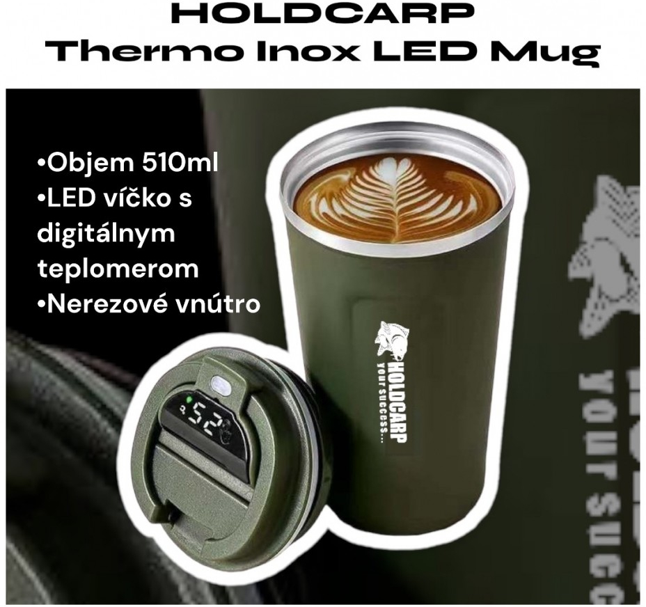 Holdcarp hrnek Thermo Inox LED Mug 510 ml zelený