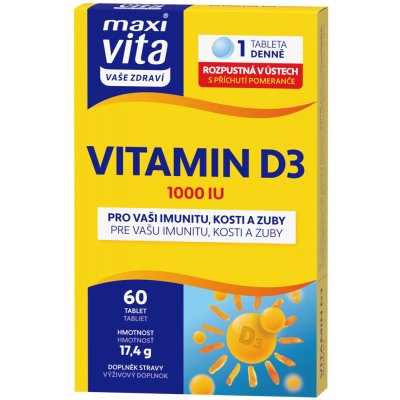 MaxiVita Vitamin D3 1000 IU 60 tablet – Zbozi.Blesk.cz