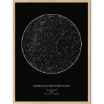 Jen tak z lásky Hvězdná mapa životního okamžiku - Váš originální dárek s hloubkou Rozměr plakátu: 30 × 40 cm (tištěný plakát), Barva pozadí: Černá, Volba rámu: Lípa dřevěný rám – Sleviste.cz