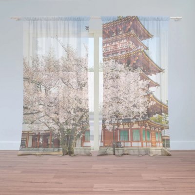 Sablio Záclony Čínská věžička: 2ks 150x250cm – Hledejceny.cz