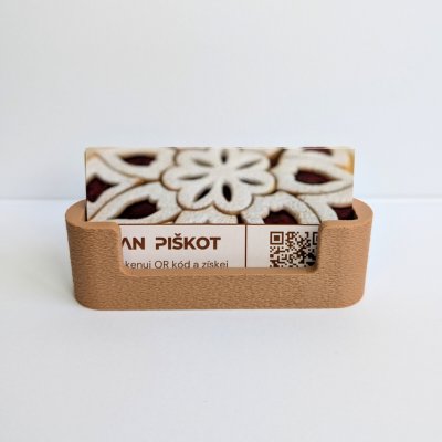Stojan na vizitky | 3D doplňky do kanceláře Barva: Caramel, Vzor: Fuzzy skin – Hledejceny.cz