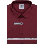 AMJ pánská košile krátký rukáv regular fit VKBR1356 vínová černé puntíky a křížky – Zboží Mobilmania