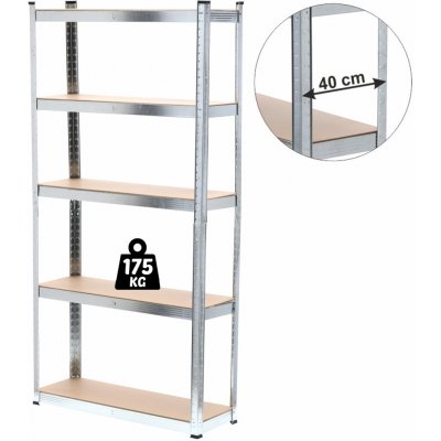 Fieldman FDR 1800 Kovový regál 180x90x40cm 50003815 – Zboží Mobilmania
