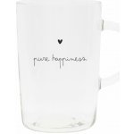 Bastion Collection s Vysoký skleněný hrnek Pure Happiness čirá barva sklo 400 ml – Zboží Mobilmania