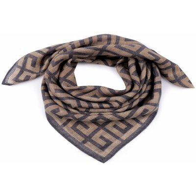 šátek 2 modrá jeans béžová světlá – Zboží Dáma