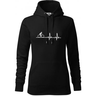 Cyklo ekg kolo mikina dámská Cape s kapucí Černá – Zboží Dáma