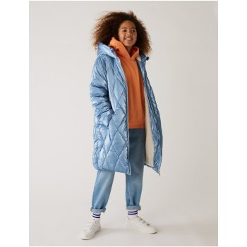 Marks & Spencer zimní kabát s technologií Stormwear světle modrý