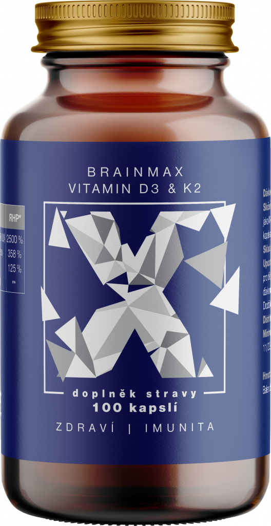 Votamax BrainMax Vitamin D3 & K2 D3 5000 IU K2 jako MK7 150 mcg 100 kapslí