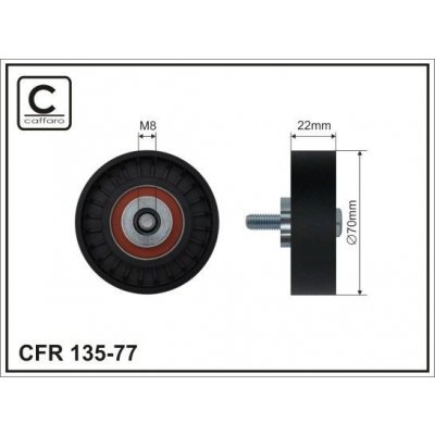 Vratná/vodicí kladka, klínový žebrový řemen CAFFARO 135-77 – Zboží Mobilmania