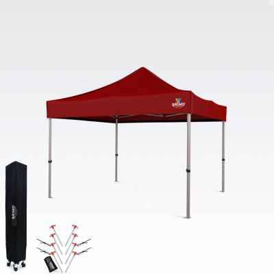 BRIMO Zahradní Altán Skládací 3x3m Prémiová UV/PVC Ochrana bez stěn Červená S. Alu – Zboží Dáma