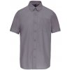 Pánská Košile Kariban pánská košile s krátkým rukávem Oxford stříbrná