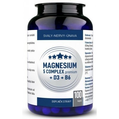 Clinical Magnesium 5 Complex Premium + D3 + B6 100 kapslí – Hledejceny.cz