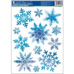 Anděl Okenní fólie modrá s glitry vločky 37 x 29 cm – Hledejceny.cz