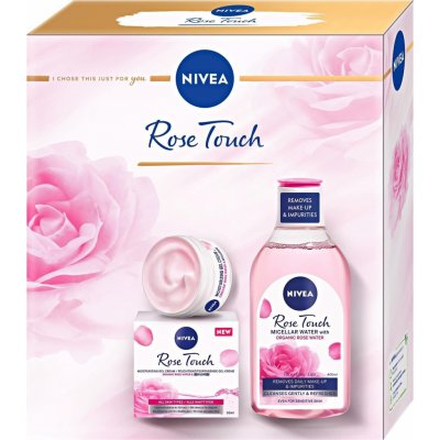 Nivea Face Rose Touch hydratační denní gel-krém 50 ml + micelární voda 400 ml dárková sada – Zbozi.Blesk.cz