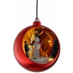 LAALU Vánoční ozdoby LED koule svítící otáčecí červená 13 cm – Hledejceny.cz