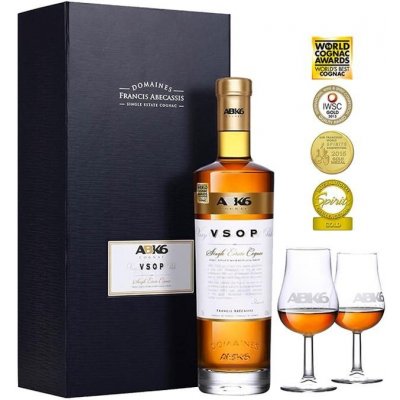 ABK6 VSOP Single Estate Cognac 40% 0,7 l (dárkové balení 2 sklenice) – Zboží Mobilmania