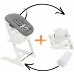 Stokke Set Tripp Trapp + Baby set + Newborn set White/Anthracite + deka Pearl White – Zboží Dáma