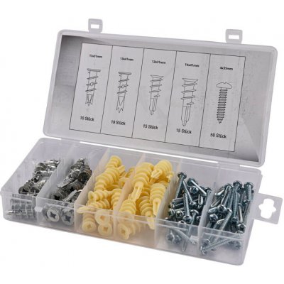 KesTek Šrouby a hmoždinky do sádrokartonu, 100-dílná souprava 40383KT – Sleviste.cz