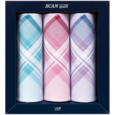 SCANquilt dámské kapesníky VIP 3 ks pastelová L72 28x28 cm – Zboží Dáma