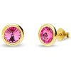 Náušnice Spark růžové stříbrné pozlacené se Swarovski Elements Tiny Bonbon Studs KRG1122SS29R Rose