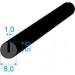 350003 Pryžový profil kruhový, průměr 8mm, drážka 1mm, 70°Sh, EPDM, -40°C/+100° – Zbozi.Blesk.cz