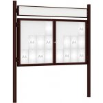 PROCITY Venkovní vitrína model 1000 dvoukřídlá 24 x A4, hnědá, včetně sloupků a záhlaví | Zboží Auto