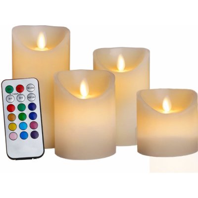 Sada LED svíček na dálkové ovládání - 4 ks RGB svíčky od 399 Kč - Heureka.cz