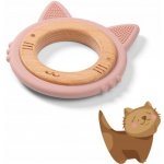 BabyOno dřevěné silikon kousátko kočička pudrová – Sleviste.cz